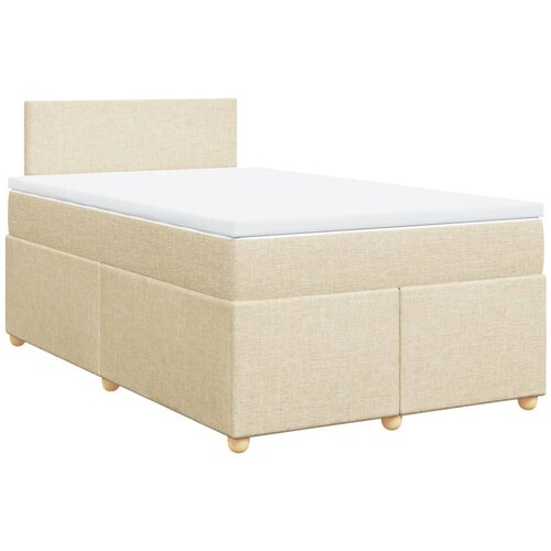  Krevet box spring s madracem krem 120 x 190 cm od tkanine Slike