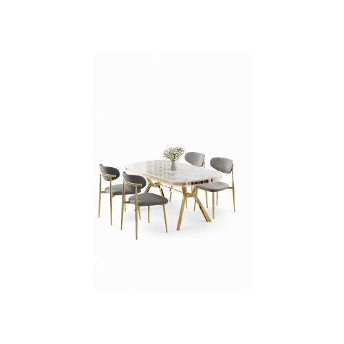 Hanah home trpezarijski set, 5 dijelova, siva Cene