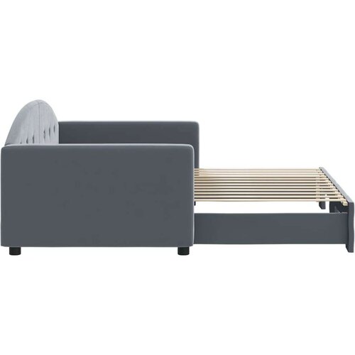 VidaXL Dnevni krevet na razvlačenje bez madraca tamnosivi 90 x 200 cm Slike