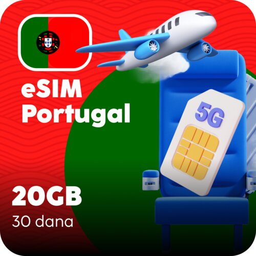 Ananas eSIM Portugalija eSIM kartica - 20GB prepaid mobilnih podataka za 30 dana Slike