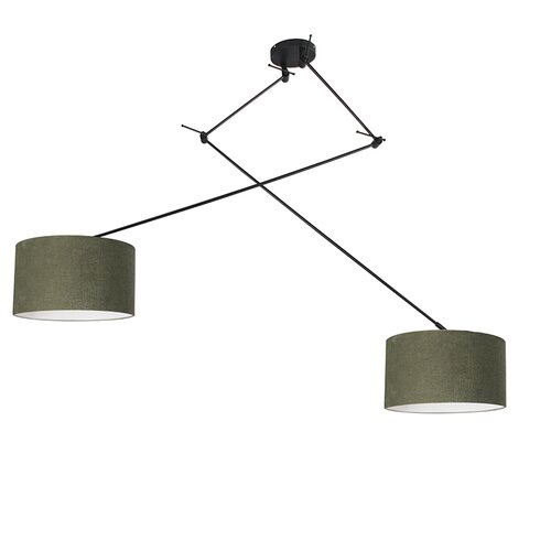 QAZQA Viseča svetilka črna s senčilom 35 cm, nastavljiva zelena - Blitz II Slike