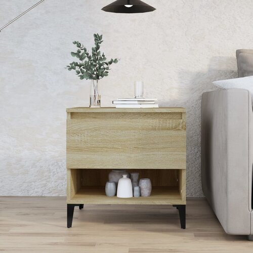 VidaXL Stranska mizica sonoma hrast 50x46x50 cm inženirski les Slike