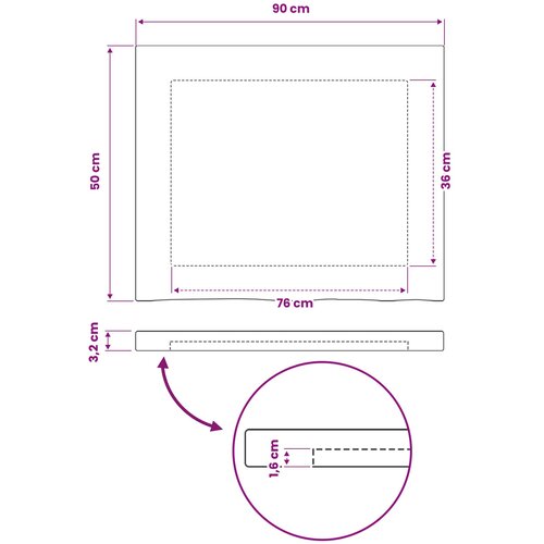  Pravokutni stolni vrh 90 x 50 x 3,2 cm Pravokutni Slike