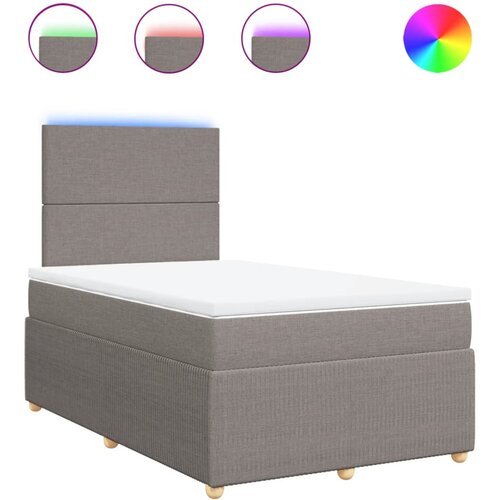 vidaXL Box spring postelja z vzmetnico taupe 120x190 cm blago, (21309373) Cene
