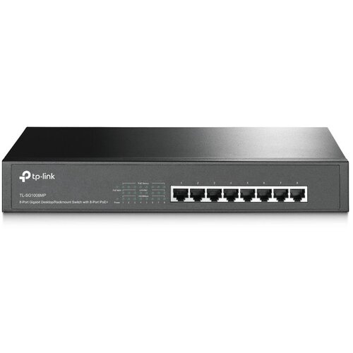 Tp-link TL-SG1008MP Unmanaged Gigabit Ethernet (10/100/1000) Power over Ethernet (PoE) 1U Black Slike