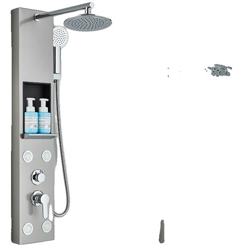 Ulgksd Sistem tu&amp;scaron; panela z dežjem, SPA telesni curki, LCD prikaz temperature, bru&amp;scaron;eni nikelj 7001, (5000159321) Slike