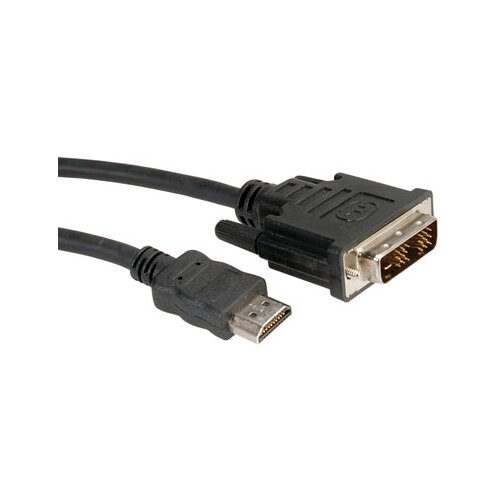 Roline DVI / HDMI priključni kabel DVI-D 18+1-polni utikač, HDMI A utikač 2.00 m crna 11.04.5522 sa zaštitom, utikač pri Cijene