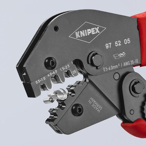 Knipex kle&amp;scaron;ta za krimpovanje za neizolovane otvorene konektore 0,5 - 6,0 mm&amp;sup2; (97 52 05) Slike