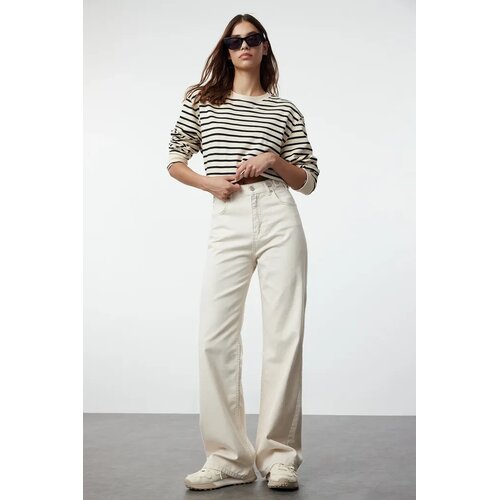 TRENDYOLMILLA ženske pantalone Twoaw25Je00039, ecru Cene