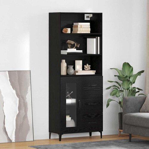  Highboard Crni hrast 69,5 x 34 x 180 cm Konstruirano drvo Slike