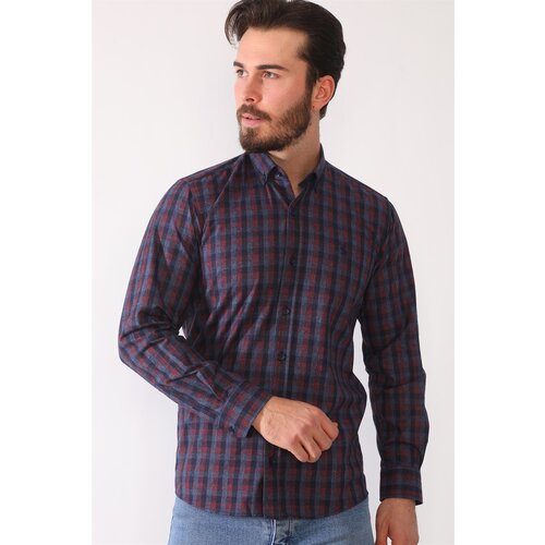 Dewberry G703 MEN&amp;#039;S SHIRT-NAVY-BURGUNDY Slike