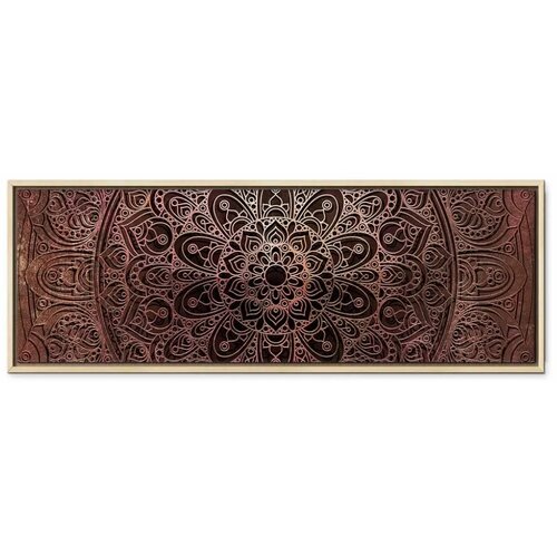  Slika - Mandala: Amber Silence 150x50 U prirodnom drvenom okviru Slike