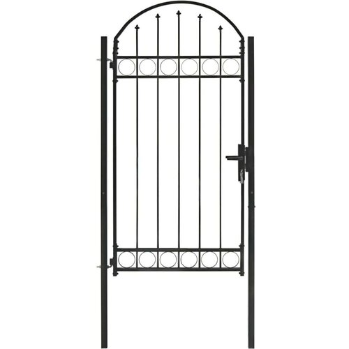  Vrata za ograjo zaobljena jeklo 100x250 cm črna Cene