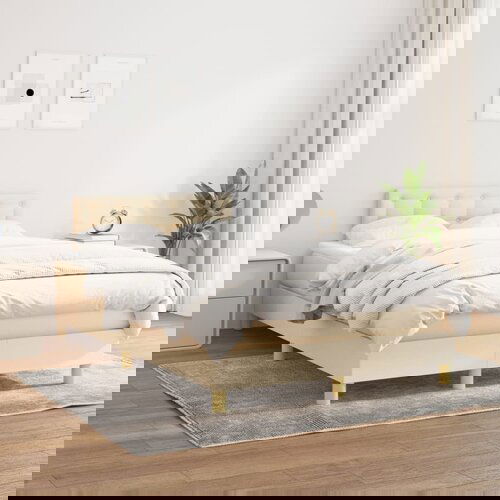 The Living Store Box spring postelja z vzmetnico krem 120x200 cm blago - Box Spring Postelja, (21512474) Slike