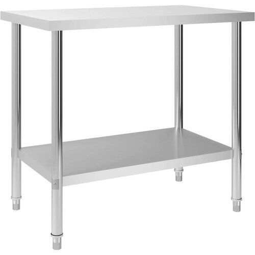 vidaXL Kuhinjski radni stol 100 x 60 x 85 cm od nehrđajućeg čelika Cijene