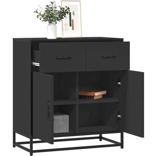 vidaXL Komoda črna 68x35x76 cm inženirski les in kovina Cene