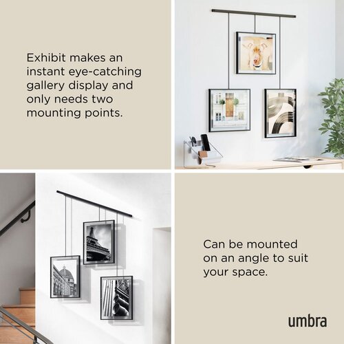 Umbra Crni metalni viseći okviri u setu 3 kom 73x82 cm Exhibit &amp;ndash; Slike