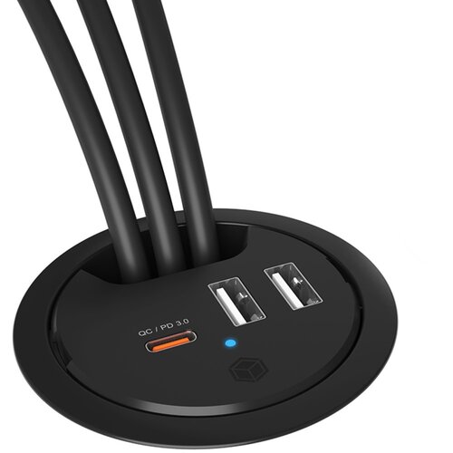 Icybox IB-HUB1407 vgradni mizni polnilnik USB z napajanjem in hitrim polnjenjem Cene