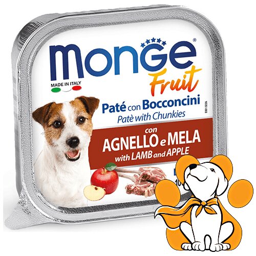 Monge Fruit Pate&Chunkies with Lamb&Apple 100g, Pašteta sa Jagnjetinom i Jabukom Cene