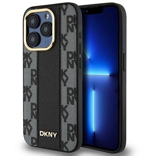 Dkny USNJEN OVITEK KARIRANO ZA MAGSAFE OVITEK ZA IPHONE 15 PRO MAX ČRN, (21898148) Cene