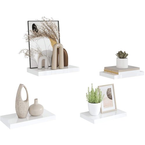  Plutajuće zidne police 4 kom sjajne bijele 40 x 23 x 3,8 cm MDF Slike