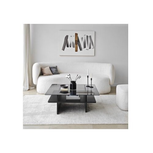 Hanah home Klub sto Saga Square, 90x35x90 cm, Crni Cene