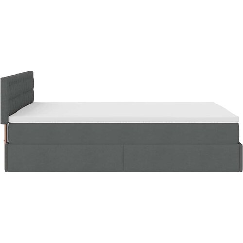 VidaXL otomanski krevet s madracem i led tamnosivi 140x190 cm tkanine Slike