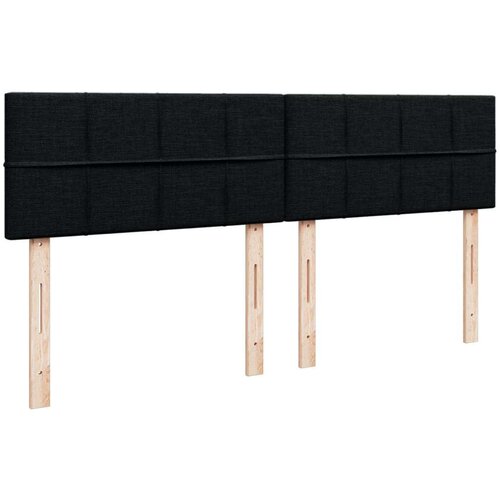 VidaXL Krevet s oprugama i madracem crni 200x200 cm od tkanine Slike