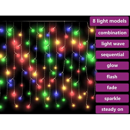  LED zavjesa sa sigama 10 m 400 LED &amp;scaron;arene 8 funkcija Slike