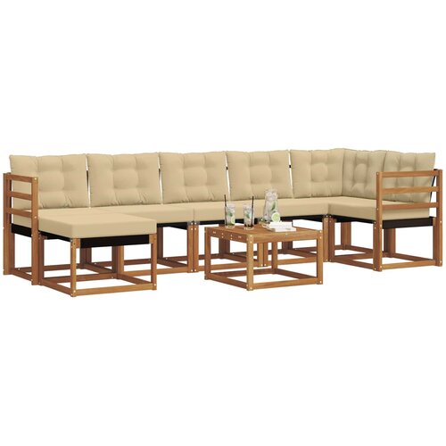  Set vanjskih sofa 8 kom. Prirodna i bež Slike