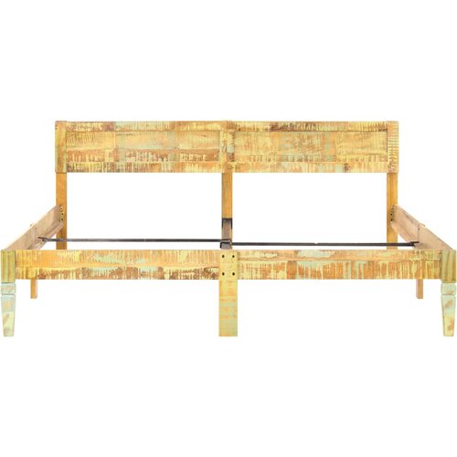  Okvir za krevet od masivnog obnovljenog drva 180 x 200 cm Smeđa Slike