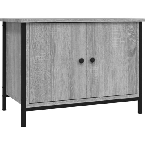 Maison Chic TV omarica - TV stojalo - Televizijska omarica z vrati siva sonoma 60x35x45 cm inženirski les, (21700149) Slike