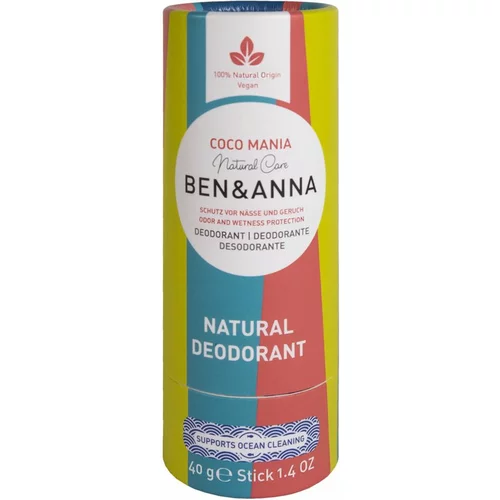 BEN & ANNA Natural Deodorant Coco Mania čvrsti dezodorans 40 g