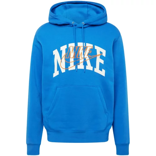 Nike Sportswear Sweater majica 'CLUB' nebesko plava / narančasta / bijela