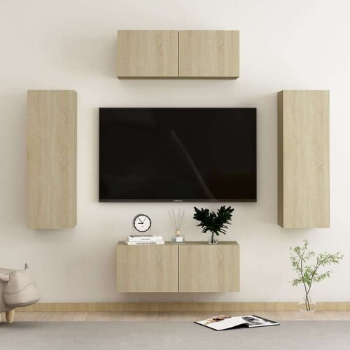  4-dijelni set TV ormarića boja hrasta sonome od iverice Slike