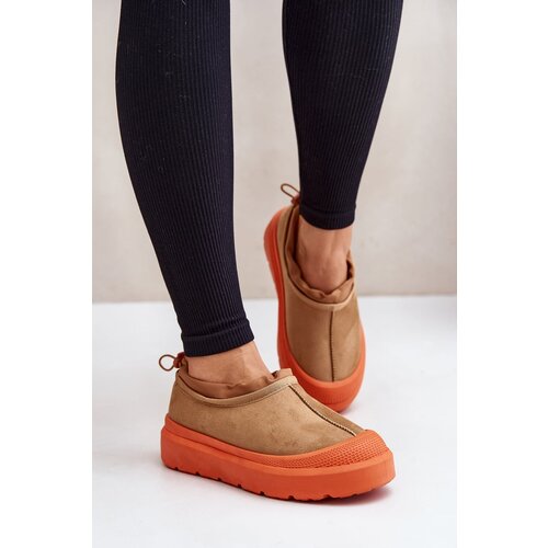 Kesi Women&amp;#039;s platform snow boots with low shin part Camel Izamine Slike