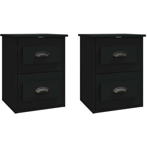 Maison Chic Stenski Dvo delni komplet Nočne omarice - Nočne mize črna 41,5x36x53 cm, (21688143) Slike