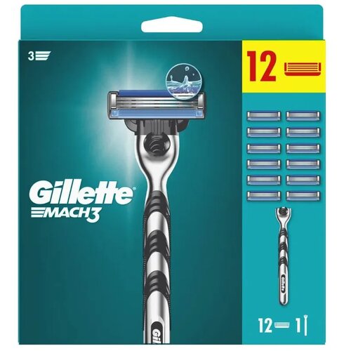 Gillette Mach3 Drška Brijača + 12 Zamjenskih Britvica Cene