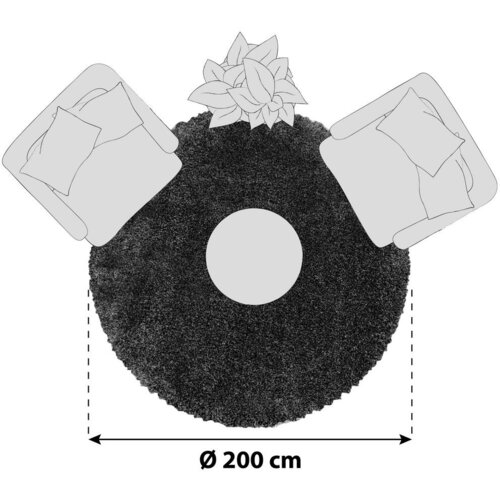 XXXL Preproga Fluffy, &amp;Oslash; 200cm, Siva Slike