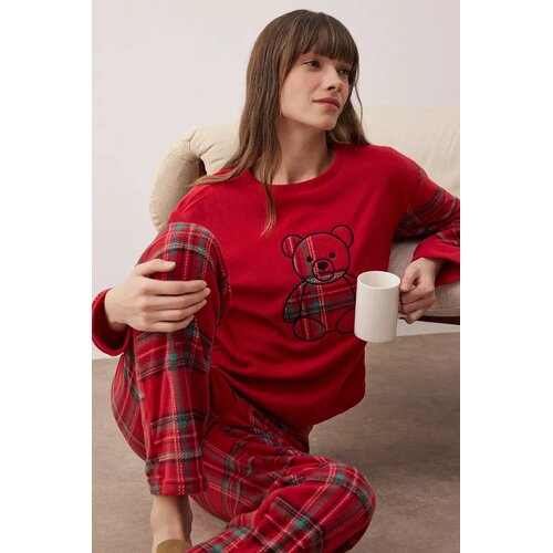 TRENDYOLMILLA Ženski set pidžame Thmaw26Pt00173, Crveni Slike