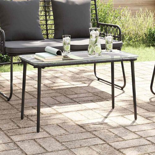 VidaXL Stol za vrt Crna 80 x 40 x 45 cm Poli ratan Slike