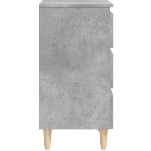  Noćni ormarići s drvenim nogama 2 kom boja betona 40x35x69 cm Slike
