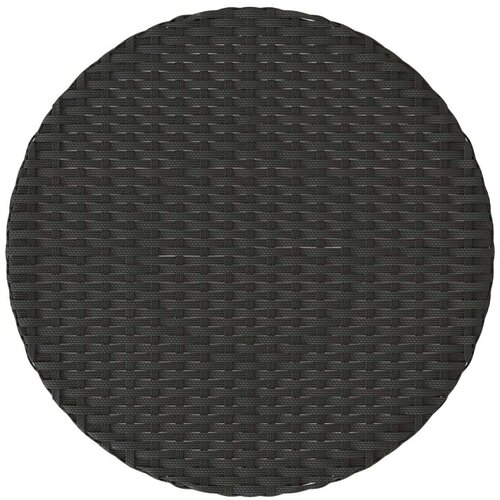  3-dijelni bistro set s jastucima crni od poliratana - Crna 1 Slike
