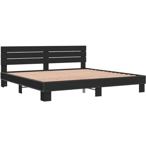 vidaXL Okvir za krevet crni 180 x 200 cm konstruirano drvo i metal