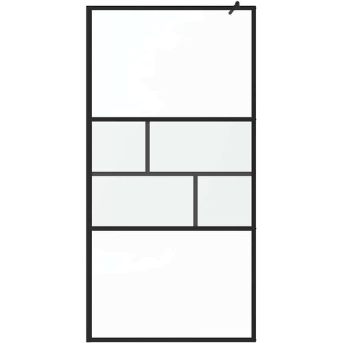  Zid za walk-in tu&amp;scaron; Crna 80 x 195 x 0.5 cm Staklo i aluminij Slike