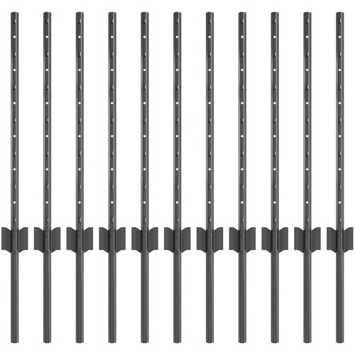  Steber ograje. 11 pcs Siva 60 cm Jeklo, (5000157813) Slike