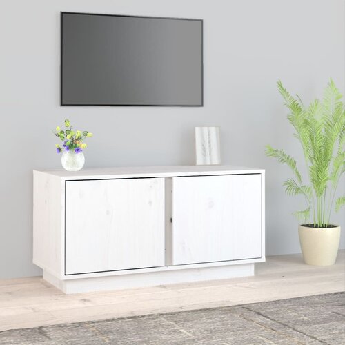 The Living Store TV omarica bela 80x35x40,5 cm trdna borovina - TV Omarica, (21377016) Cene