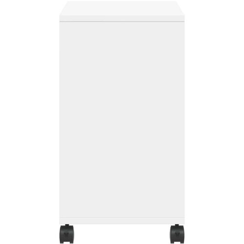 VidaXL Bočni stolić s kotačima bijeli 50x30x55 cm konstruirano drvo Slike
