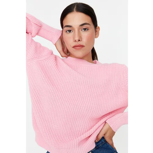 Trendyol Pink Sleeve Detailed Knitwear Sweater