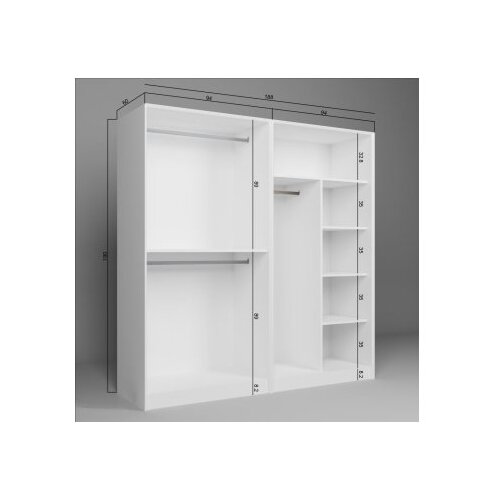 Hanah home Ormar Lucas 1600-86, 188x190x60 cm, Bijeli Slike